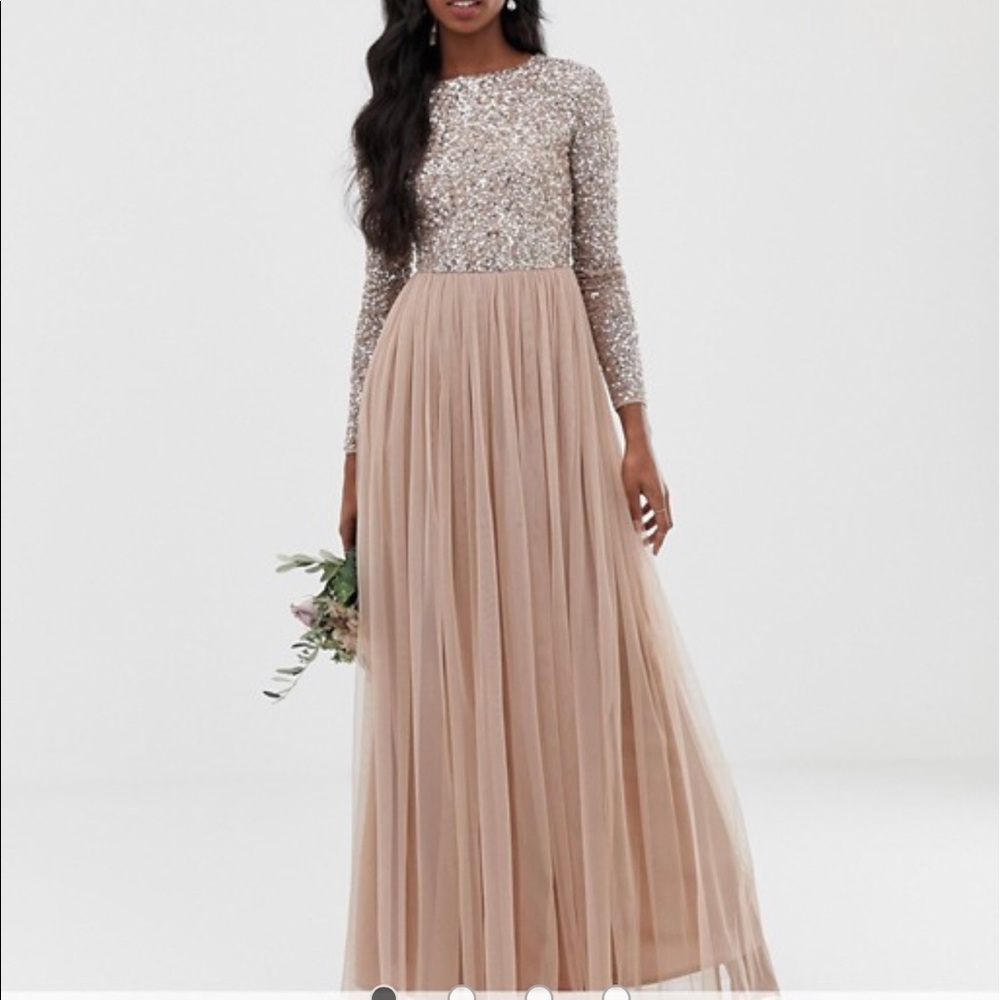 Beige sequence dress